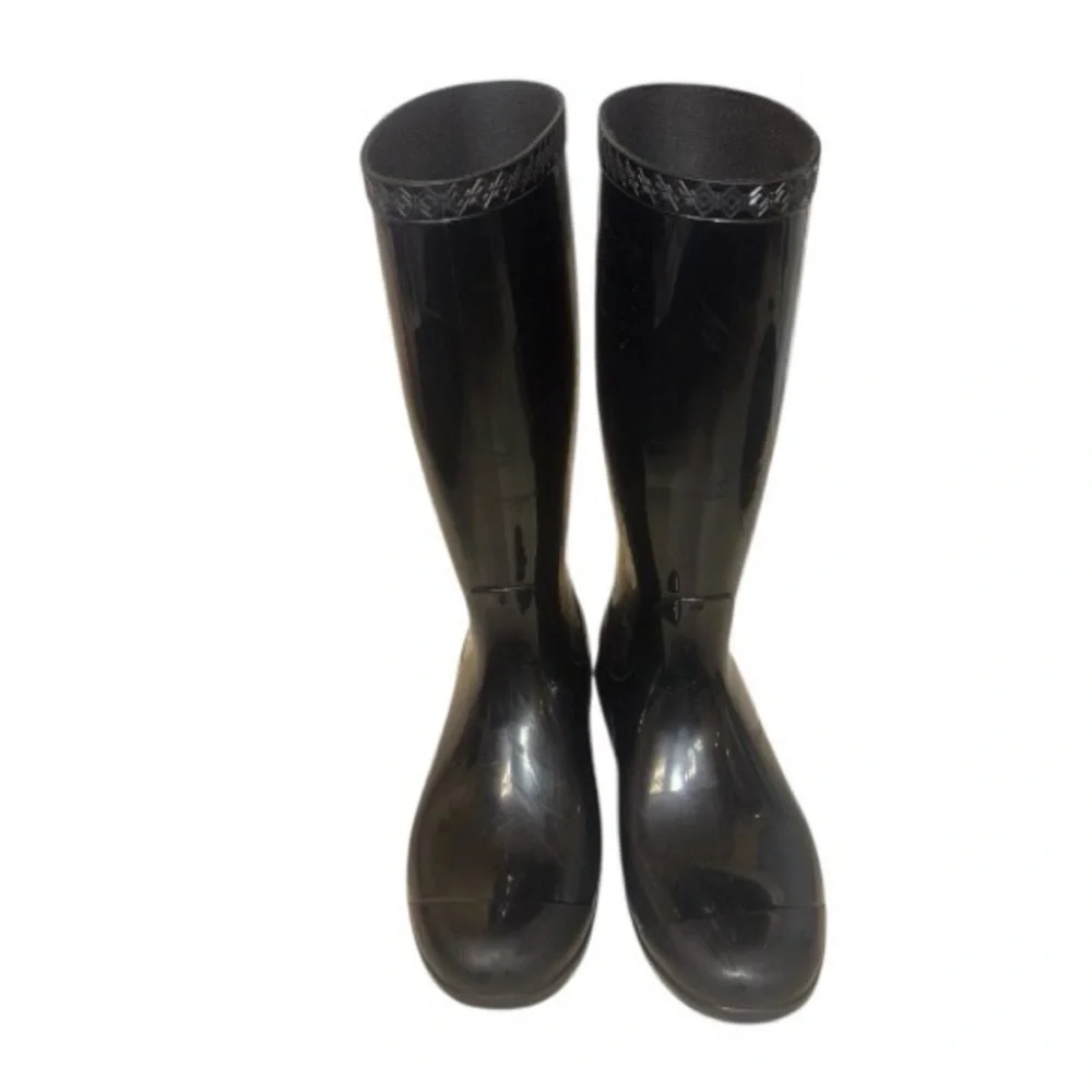 UGG black patent Shayne RAIN BOOTS women’s size 6